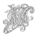 letters M & P intertwined tattoo design idea