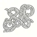 letters M & P intertwined tattoo design idea