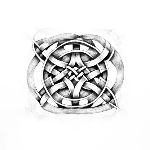 celtic knot mother with two daughters  tattoo design idea