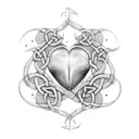 Celtic know for mother and two children with hearts tattoo design idea