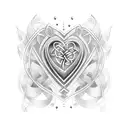 Celtic know for mother and two children with hearts tattoo design idea