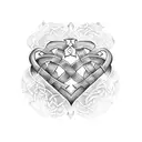 Celtic know for mother and two children with hearts tattoo design idea