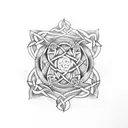 celtic knot mother with two daughters  tattoo design idea