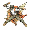 skydive swoop tattoo design idea