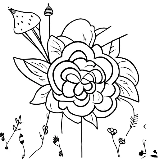 balloons with flowers tattoo design idea