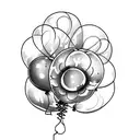 balloons with flowers tattoo design idea