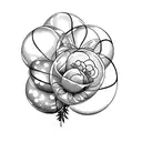 balloons with flowers tattoo design idea