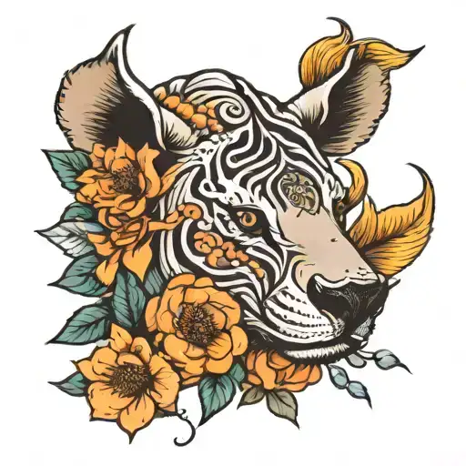 Clementine blossom flowers, tornado, rhino, lion, Bassett hound, Minnesota, lakes, CLHH tattoo design idea