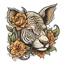 Clementine blossom flowers, tornado, rhino, lion, Bassett hound, Minnesota, lakes, CLHH tattoo design idea