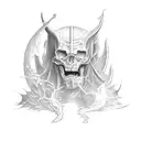 fall of Lucifer from heaven, half sleeve tattoo design idea