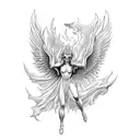 fall of Lucifer from heaven, half sleeve tattoo design idea