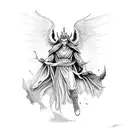 fall of Lucifer from heaven, half sleeve tattoo design idea