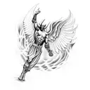 fall of Lucifer from heaven, half sleeve tattoo design idea