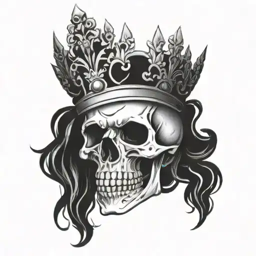 skull king crown tattoo design idea
