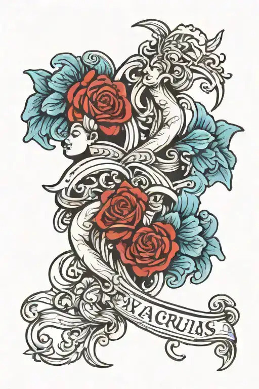 gemini and aquarius combined tattoo design tattoo design idea