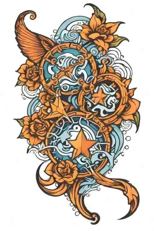 gemini and aquarius combined tattoo design tattoo design idea