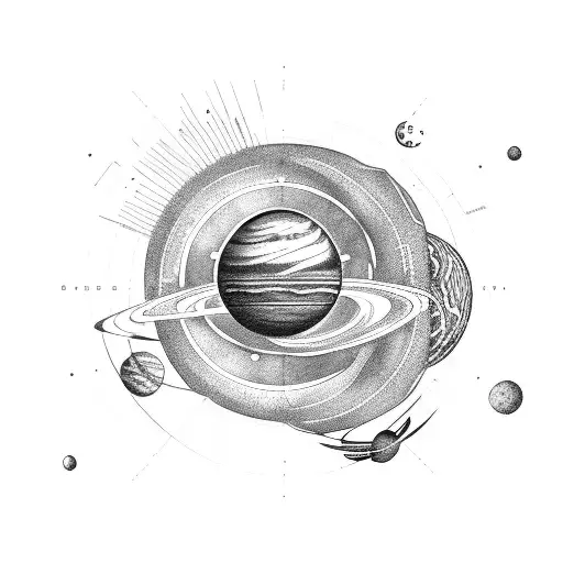 solar system tattoo design idea