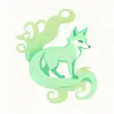 kitsune fox Cherry tree roots tattoo design idea