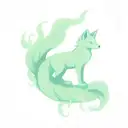 kitsune fox Cherry tree roots tattoo design idea