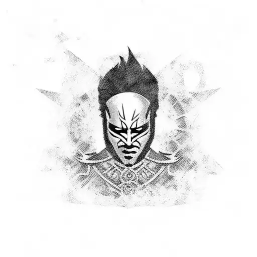 zorro con fuego tattoo design idea