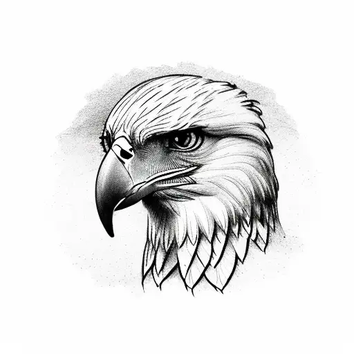 A majestic eagle soaring above a winding road through nature tattoo design idea