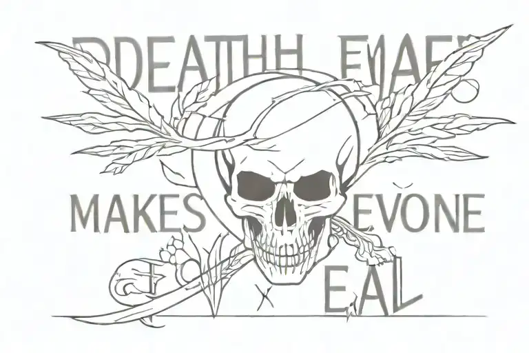 Death makes everyone equal tattoo design idea