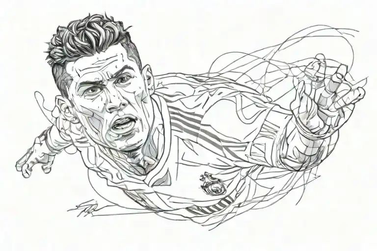 Cristiano ronaldo with signature incorporated tattoo design idea