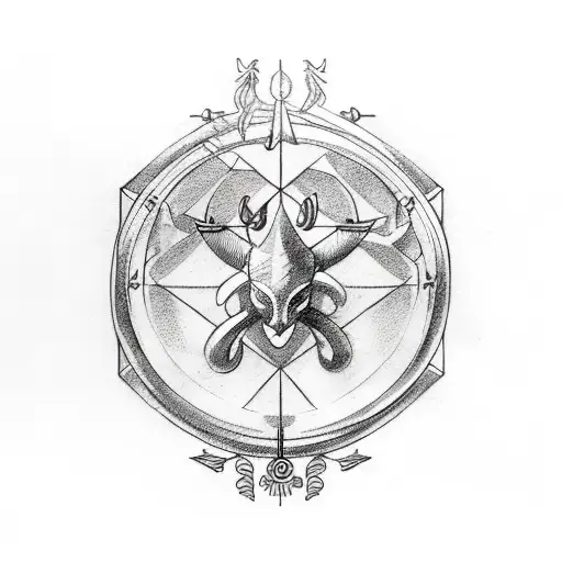 zodiac sign Sagittarius, Pisces, Capricorn tattoo for shoulder tattoo design idea