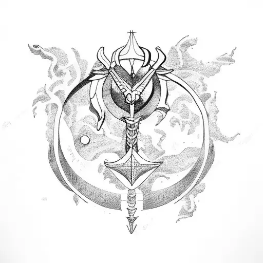 zodiac sign Sagittarius, Pisces, Capricorn tattoo for shoulder tattoo design idea