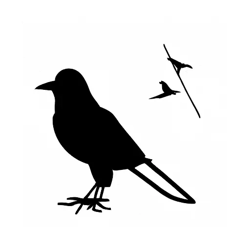 Blackbird sat on a bucket  tattoo design idea