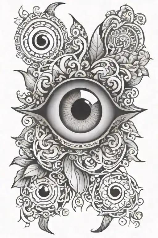 hansa featuring evil eye tattoo design idea