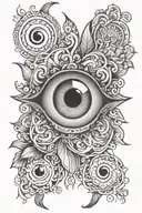 hansa featuring evil eye tattoo design idea
