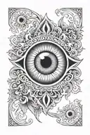 hansa featuring evil eye tattoo design idea