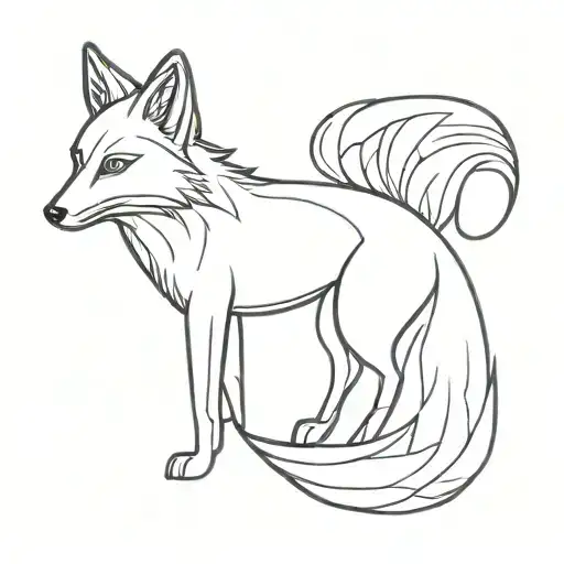 A black, unique fox tattoo design tattoo design idea