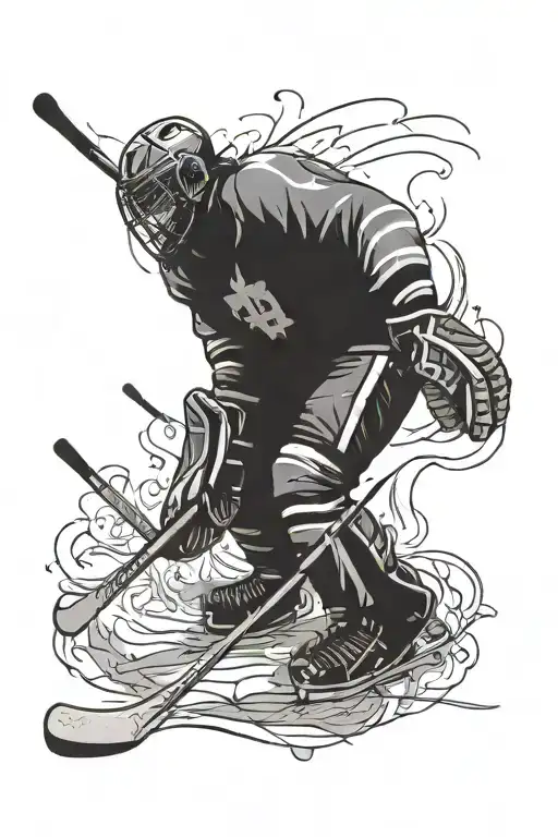 Ice hockey, handball, father, depression tattoo design idea