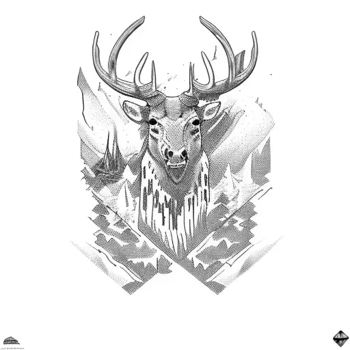 old west Wyoming hunting tattoo design idea