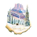 old west Wyoming hunting tattoo design idea