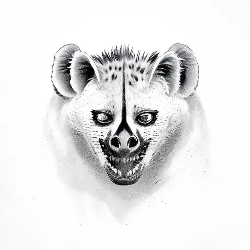 ghostface with hyena on leash tattoo design idea