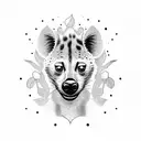 hyena with tulips  tattoo design idea