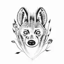 hyena with tulips  tattoo design idea
