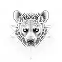 Christian Cross with hyena tattoo design idea