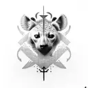 Christian Cross with hyena tattoo design idea