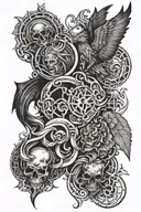good vs evil tattoo design idea