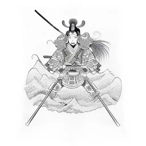 japanese warrior for shoulder tattoo design idea