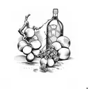 grape wine tattoo design idea