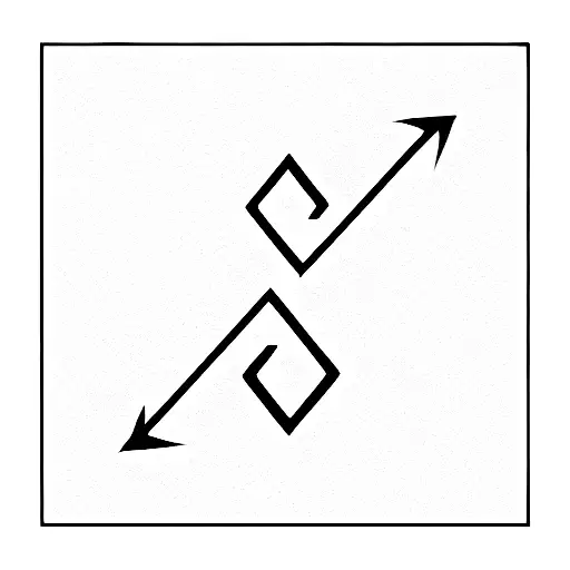 Straight Arrow with audio wave  tattoo design idea