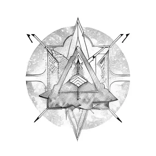 Straight Arrow with audio wave  tattoo design idea