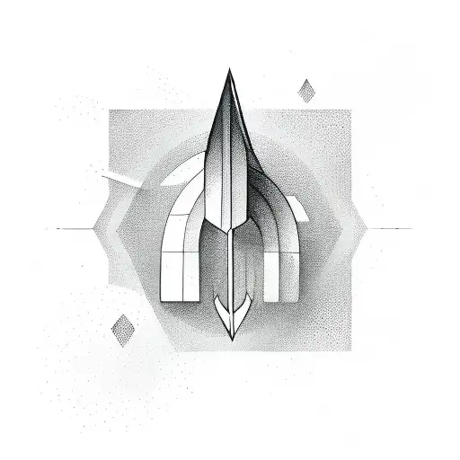 Straight Arrow with audio wave  tattoo design idea
