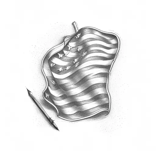 American Flag with US Constitution  tattoo design idea