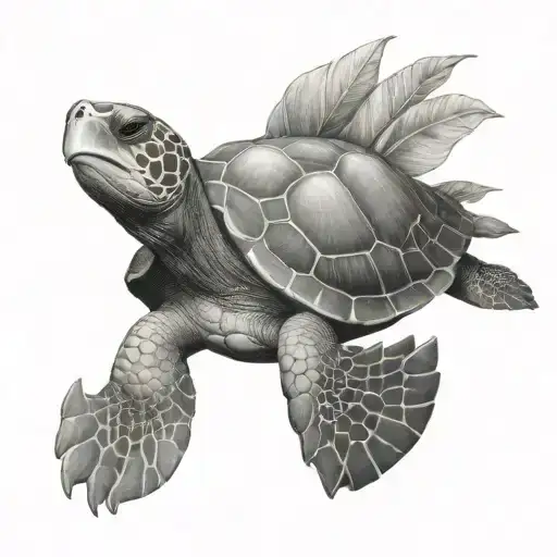 sea turtle Galapagos Tortoise tattoo design idea